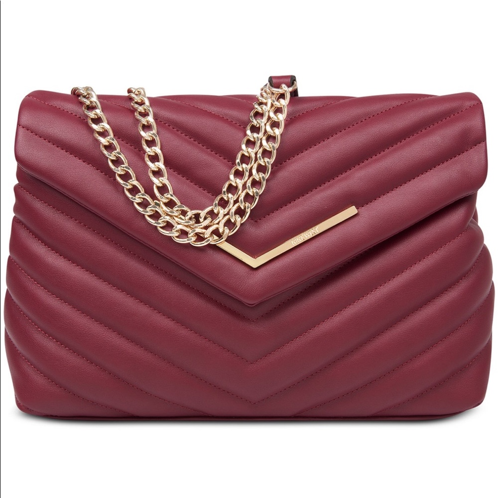 NINE WEST CLARET GOLD CHAIN/LEATHER STRAP … - Picture 7 of 7